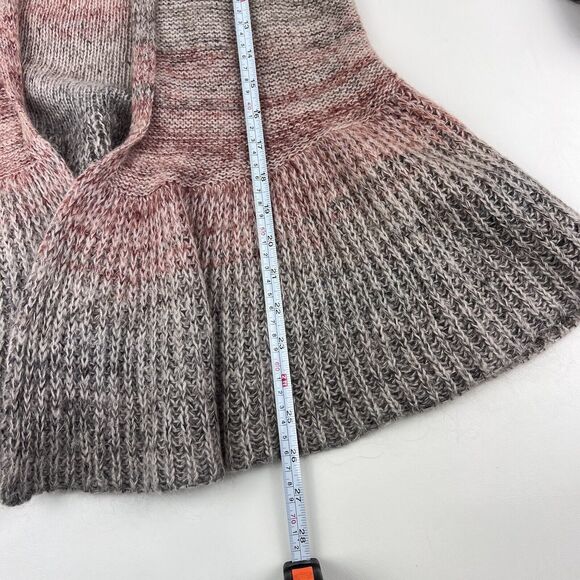 KNITTED & KNOTTED Anthropologie Cardigan Open Waterfall Mohair Wool Ombre Gray S - Picture 9 of 11